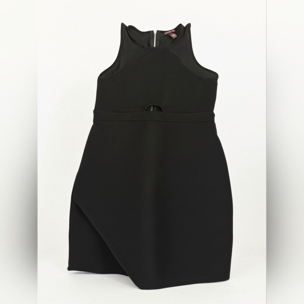 Material Girl Black Asymmetrical Cutout Midi Dress